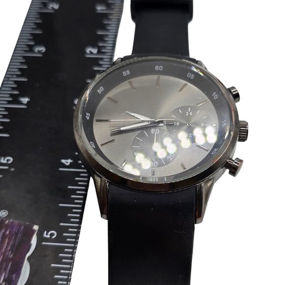 Aldo Men Watch Classic Casual Style Black Rubber Band Large Display Watch Only - Picture 7 of 10